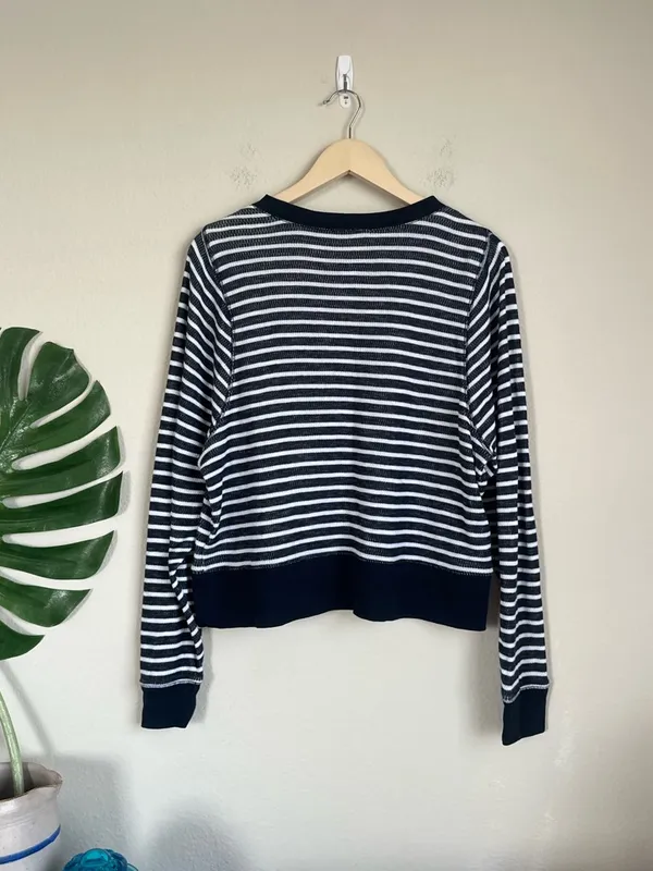 Madewell Relaxed Long Sleeve Crewneck Sweatshirt Tee in Stripe - Image 9