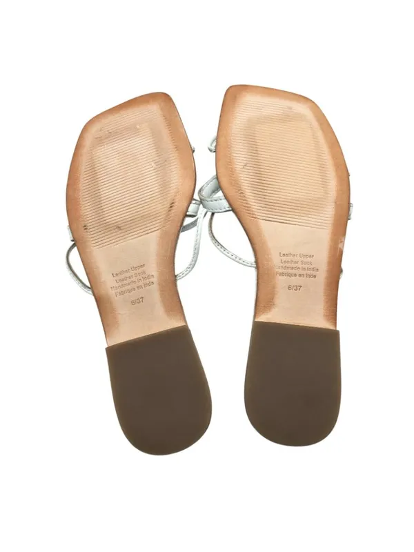 Jeffrey Campbell Womens Flat Sandals Strappy Slip On Leather White Size 6 - Image 5
