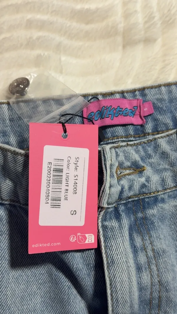 Edikted Chiara Denim Micro Skirt - Image 4