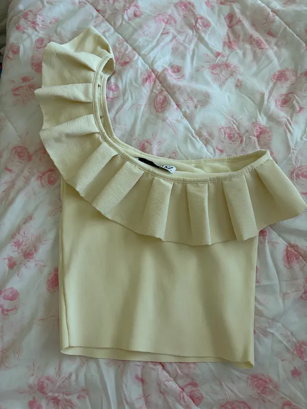 ZARA One-Shoulder Top ruffle - Image 3