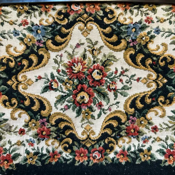 Vintage Needlepoint Clutch Black - Image 2