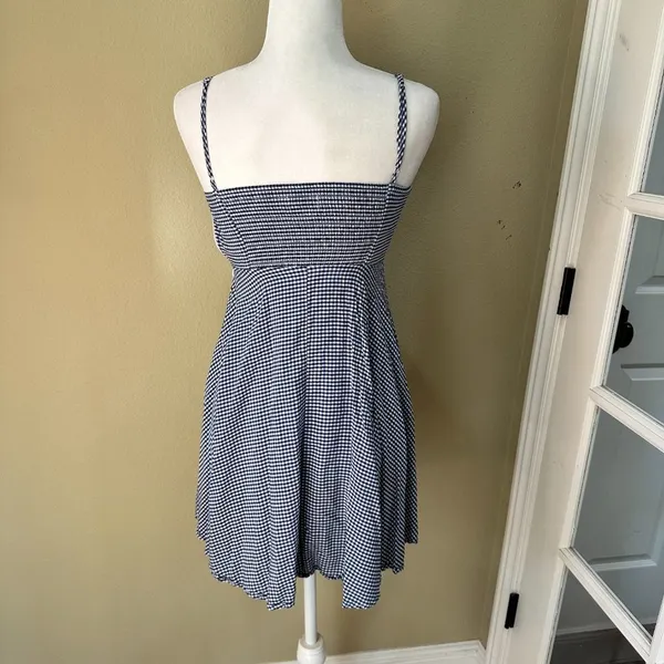 OLD NAVY Blue Gingham Fit & Flare Dress - size XS - Image 9