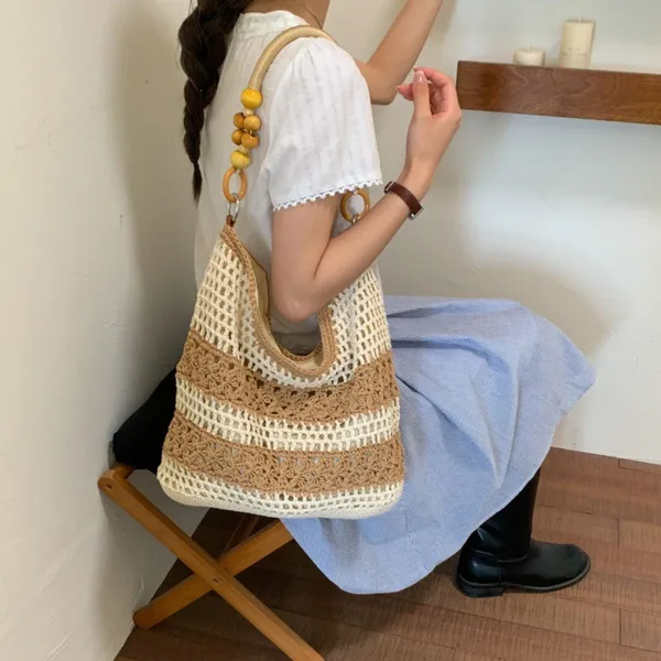 Chic Carryalls Crochet Knit Shoulder Bag - Image 3