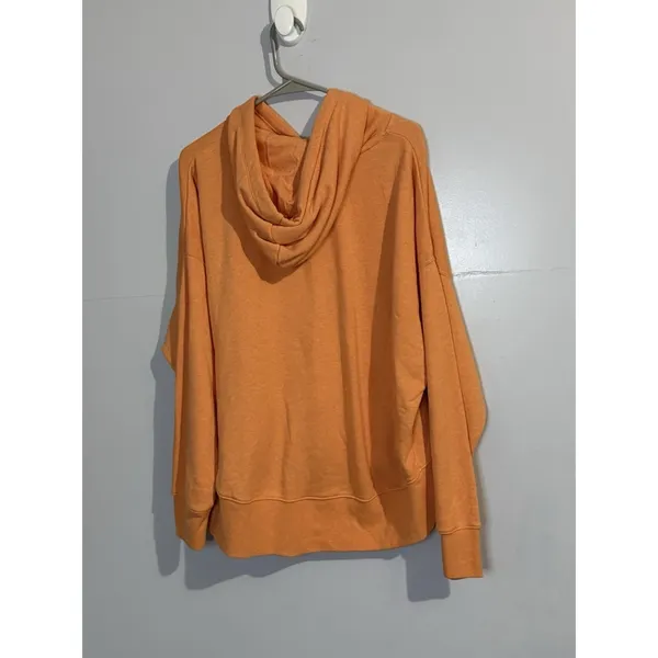 Nike Women's Orange/Heather/White Club‎ Fleece Pullover Hoodie DV5645-871 Sz XL - Image 5