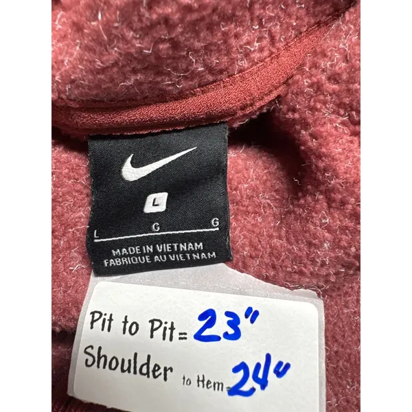 Nike Therma-FIT Pullover Hoodie‎ Women's Large Red Heathered Drawstring - Image 3