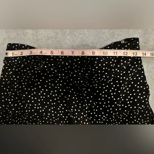 Zara Polka Dot Mini Skort Black and White tie belt size M - Image 7
