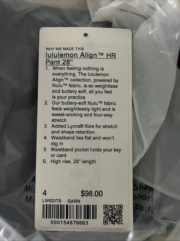 Lululemon’s Align HR Pant 28” Leggings in Garnet Size‎ 4 NWT - Image 6