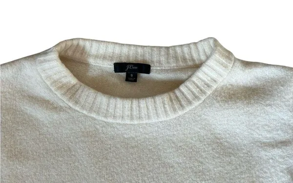 J. Crew Crewneck Sweater Sz S Super Soft Oversized Pullover Wool Alpaca Cream - Image 3