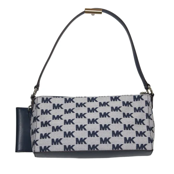 MICHAEL Michael Kors Vincent Med Logo Jacquard Pochette with Card Case Navy NWT - Image 4