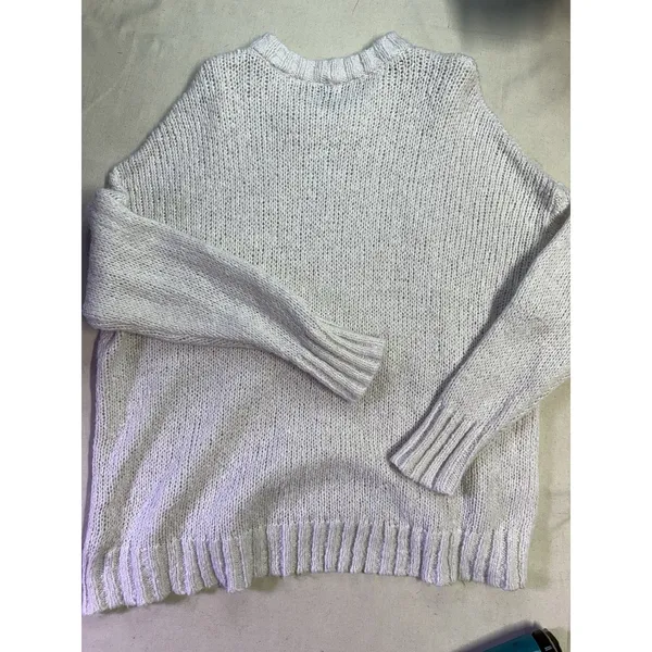 Aerie Cream Chunky Knit Sweater OS Sm Wool Blend Cozy Cottagecore D44 - Image 8