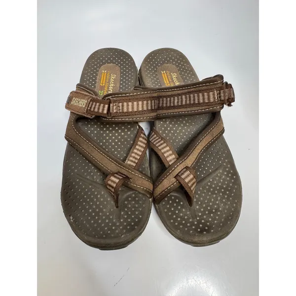 Skechers Outdoor Lifestyle Sandals Womens 7 Brown Excellent Strappy Slide Hiking - Image 2