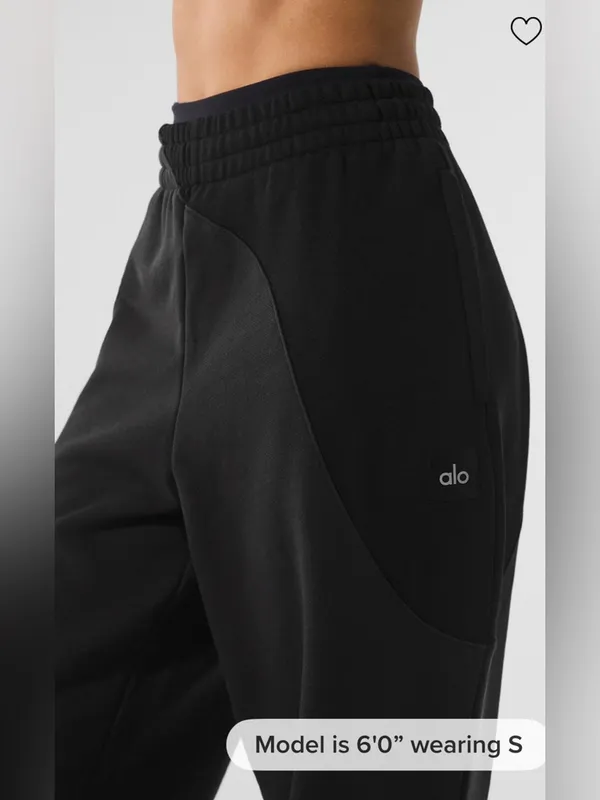 Alo NWOT Make Waves Sweatpants Vintage Black Tonal zipper pockets Size S - Image 2
