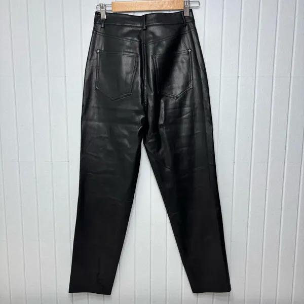 Zara Black Faux Leather High Rise Ankle Pants‎ Women's size US 4 - Image 3