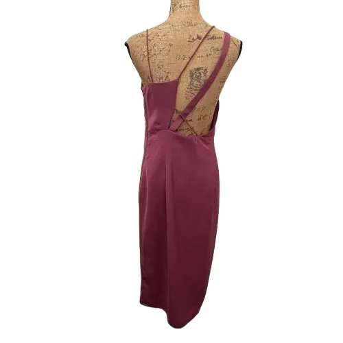 Keepsake The Label Mulberry Be Mini Midi Dress Drape Neck Mauve Size Large‎ - Image 5