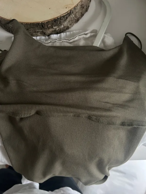 Women's Army Green Ribbed Spaghetti Strap Cami Tank Top - Image 5