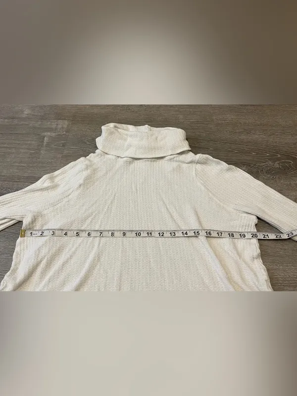 We The Free Waffle Knit Thermal Mock Neck Long Sleeve Top Women’s Size S White - Image 4