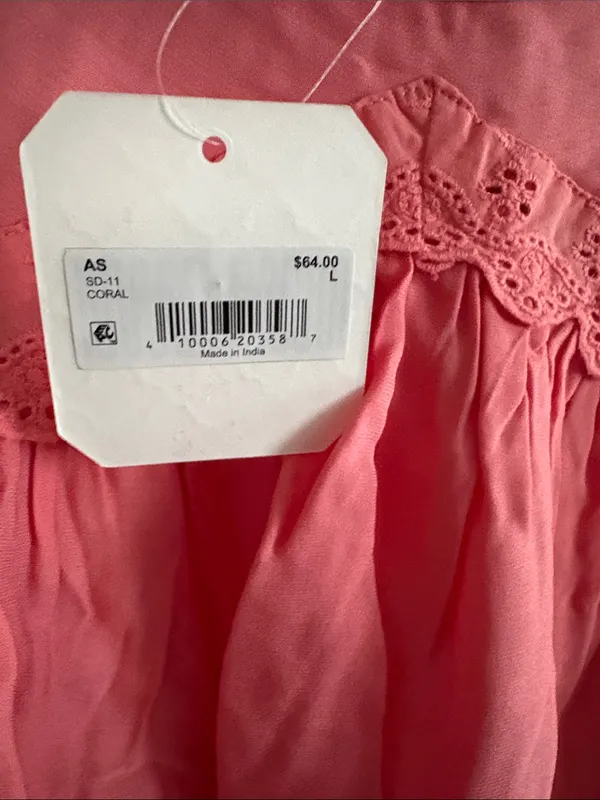 Altar'd State -Large- Coral Pink Eyelet Spaghetti-Strap Camisole - Image 2
