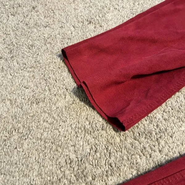 Free People Burgundy Suede Paperbag‎ Waist Tie Belt Cropped Pants Size 6 - Image 7