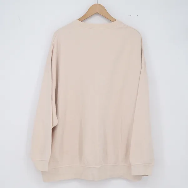 Nike Sweatshirt Womens L Oversized Center Swoosh Tan Embroidered Logo Good - Image 6