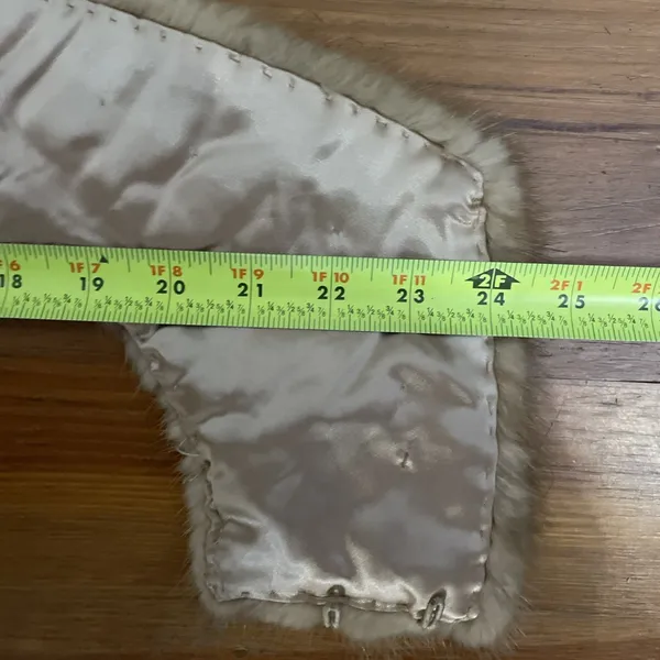 Vintage Light Brown Mink Fur Collar Neck Wrap One Size - Image 7