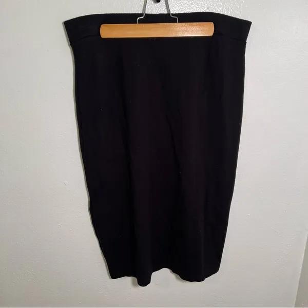 Ashley Blue Women's Midi Pencil Skirt Black‎ Button Side Pull On Bodycon Stretch - Image 5