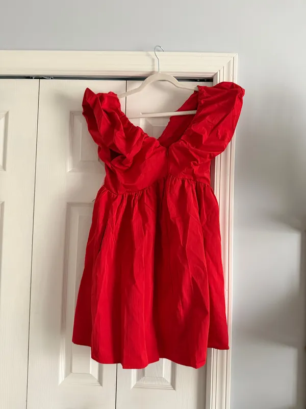 NWOT Vici Red and Pink Bow Plaid Babydoll Mini Dress - Image 7
