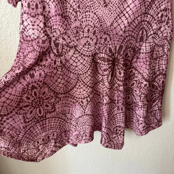 Free People NWT Purple Boho Paisley Medallion Print Mini Dress - Image 3