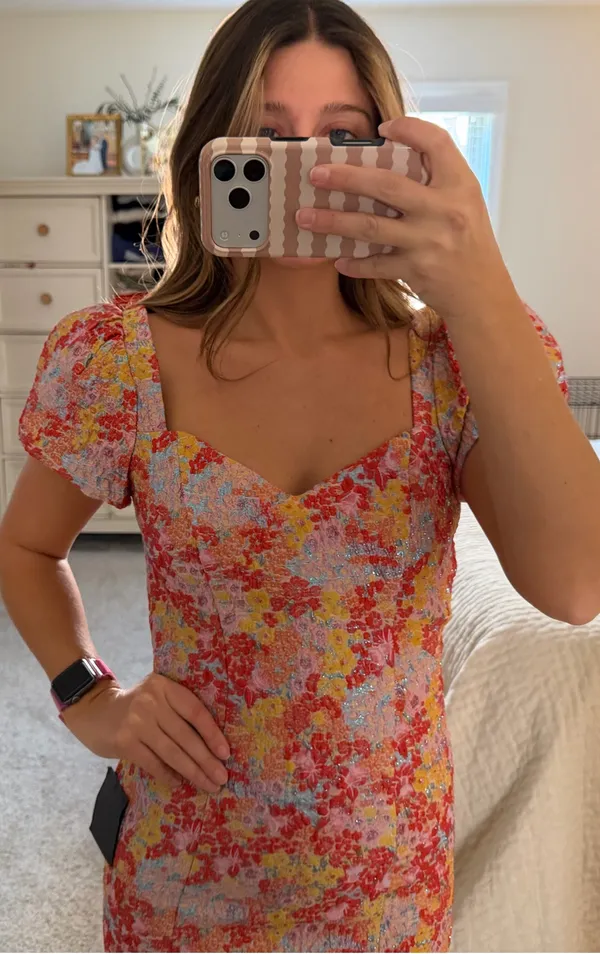 Lulus Colorful mini dress with puffy sleeves - Image 2