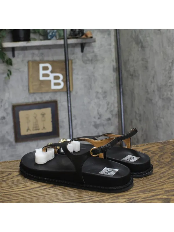 NWT DV Dolce Vita Pacey Round Toe Ring Footbed Flat Sandals PACEY Black 9M - Image 7