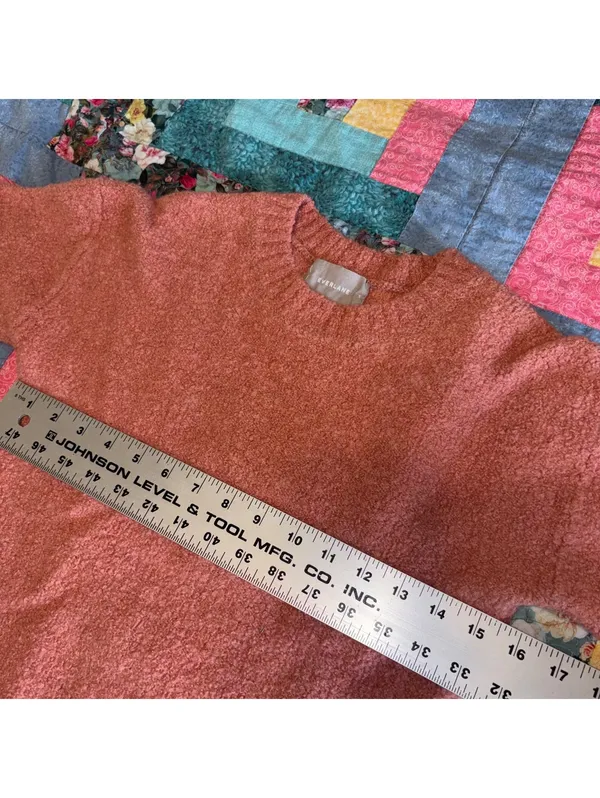 Everlane 65% WOOL Blend Coral Bouclé Woman’s Cozy Sweater, Size Small Outdoor - Image 7