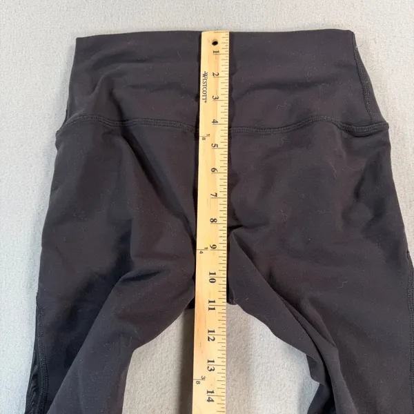 Alo Yoga Coast Mesh Inset Crop Leggings Black High Waist Athletic Pants - Image 4