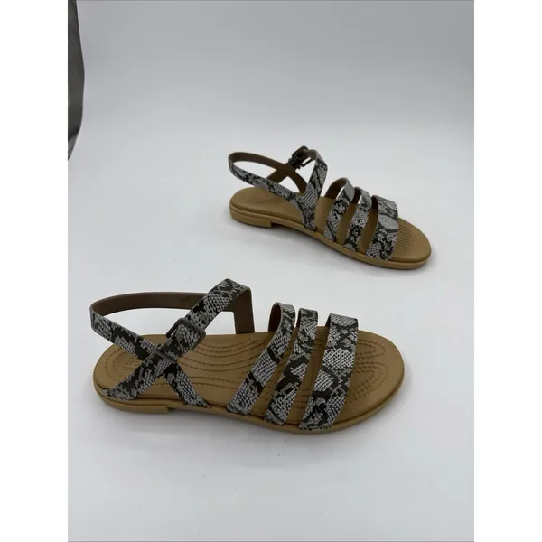 CROCS TULUM SANDAL Snake Print Multi Strap Sandal Women's 8 - Image 2