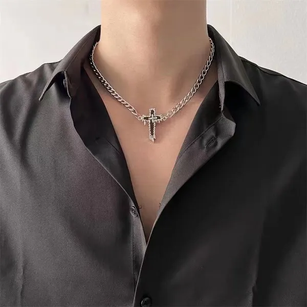 Link Chain Cross Necklace for Men Women Unisex Hip Hop Style - Image 5