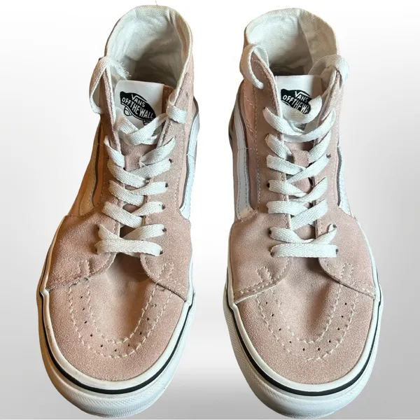 Pink & White Vans High-Top Sneakers – Women’s 6.5/ Men’s 5 - Image 8