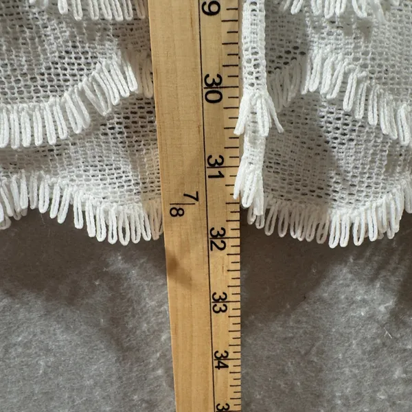 1559 | Wildfox Swim Scalloped Fringe‎ Crochet Halter Top White Womens M - Image 4