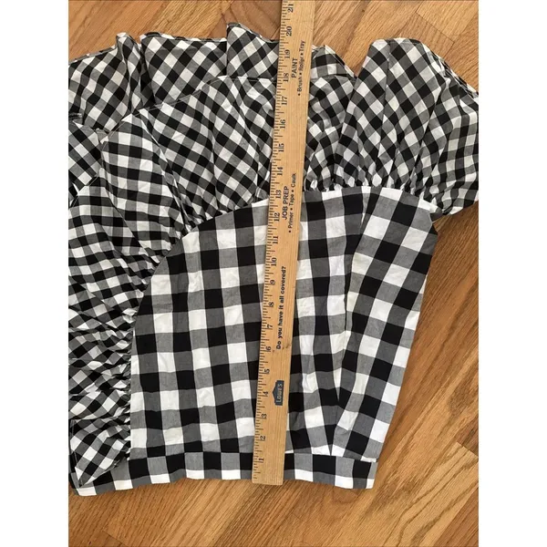 J Crew Skirt Womens 2 Black White Gingham Mini Asymmetric Ruffle Wrap A‎ Line - Image 3
