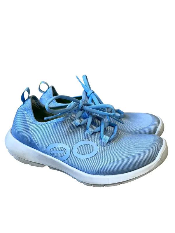Oofos OOmg Sport LS Shoes Womens Size 8 Lace Up Recovery Sneakers Blue White - Image 2