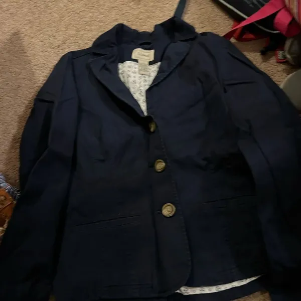 LL‎ bean navy blazer jacket 12 Blue - Image 4