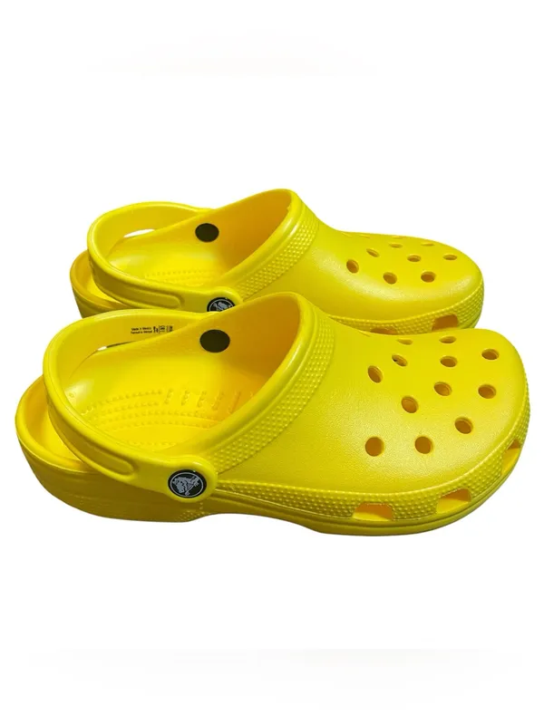 Crocs Classic Clogs Slip On Shoes Yellow Lemon Size 5 Men 7 Women - Image 2