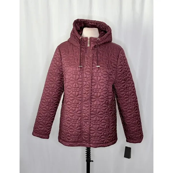NWT!! KATE SPADE New York Water Resistant Hooded Floral Quilted Jacket X-Large - Image 2