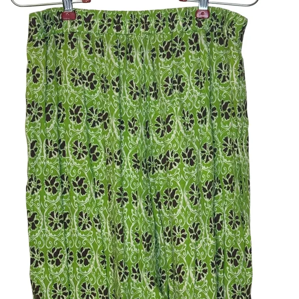 Zara Women's‎ Pants Y2K Wide Leg Pull On Hippie Floral Boho Green Brown Small - Image 5