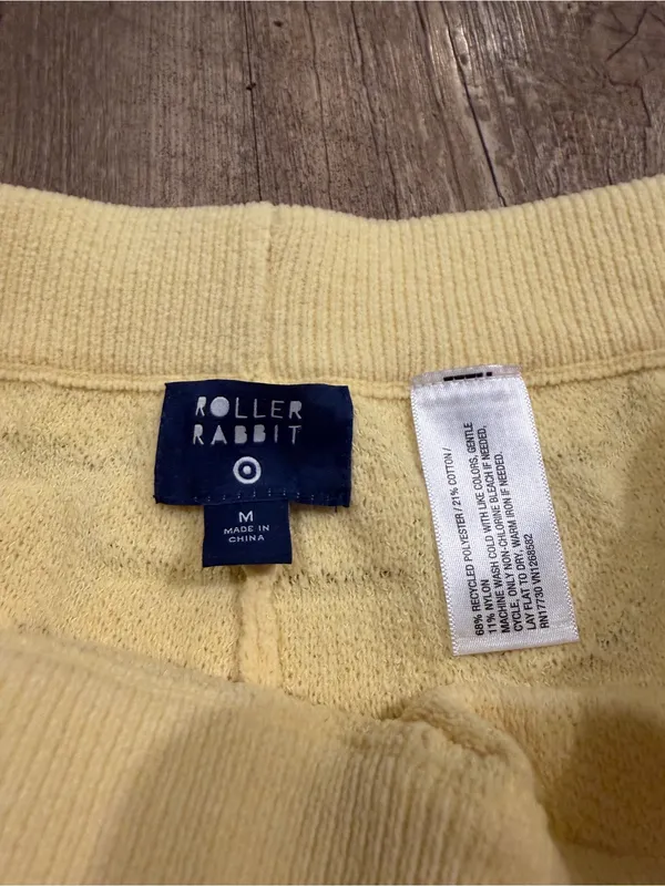 Roller Rabbit X Target Yellow Knit High-Waist Floral-Texture Shorts - Image 3