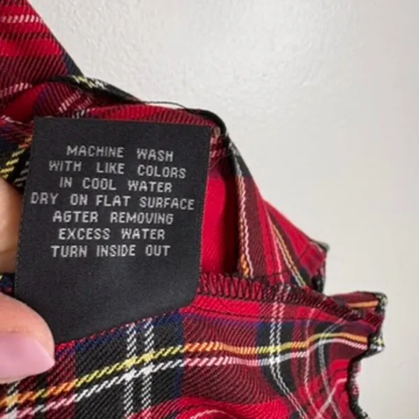 Royal Bones Red Plaid Suspender Mini Skirt Goth Punk Grunge Pleated NWT Size L - Image 13