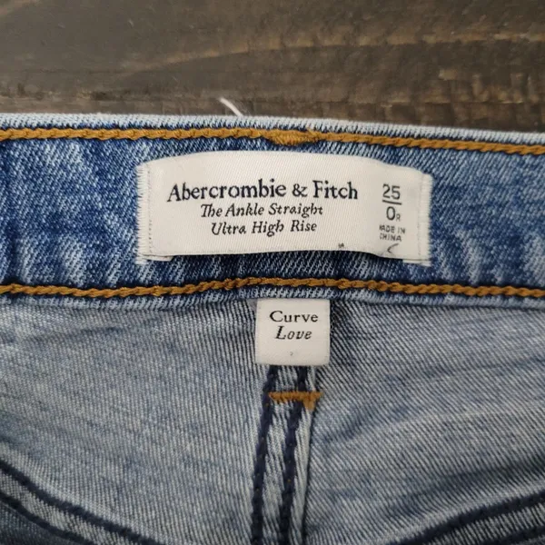 Abercrombie & Fitch Curve Love Ultra High Rise Ankle Straight Jeans Women’s 25/0 - Image 8