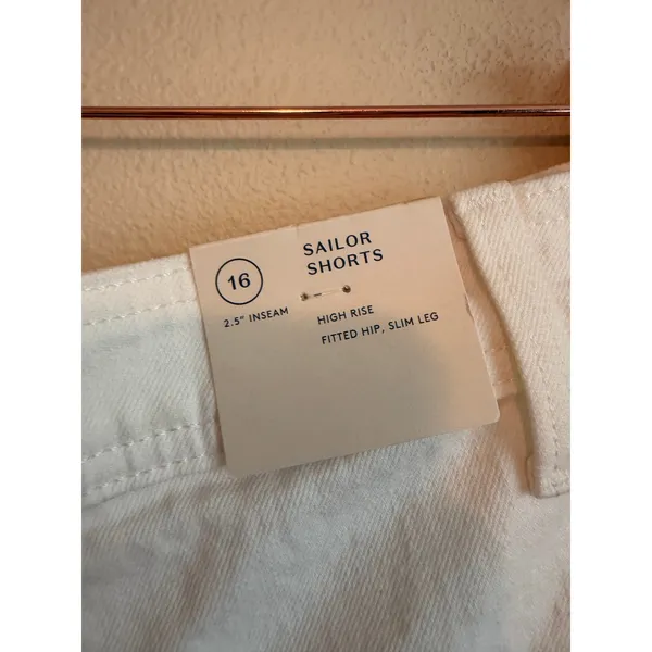 Universal‎ Thread Sailor Shorts Women 16 White High Rise Denim Summer Casual - Image 2
