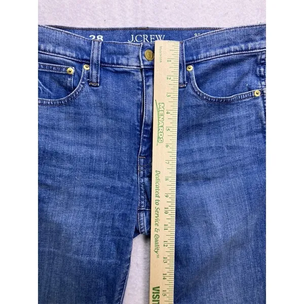 J.Crew 9" Vintage Slim Straight Jeans‎ Women 28 Blue Denim Stretch Casual - Image 6