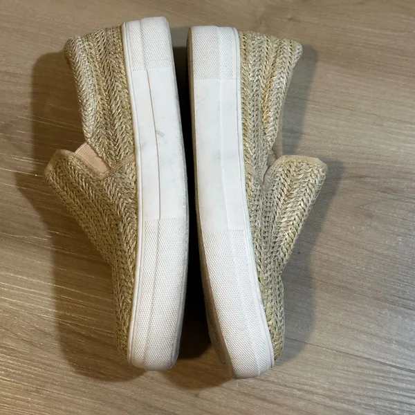 Soda Raffia Slip On Sneakers Womens 7 Tan Woven Platform Shoes Boho Beach Casual - Image 7