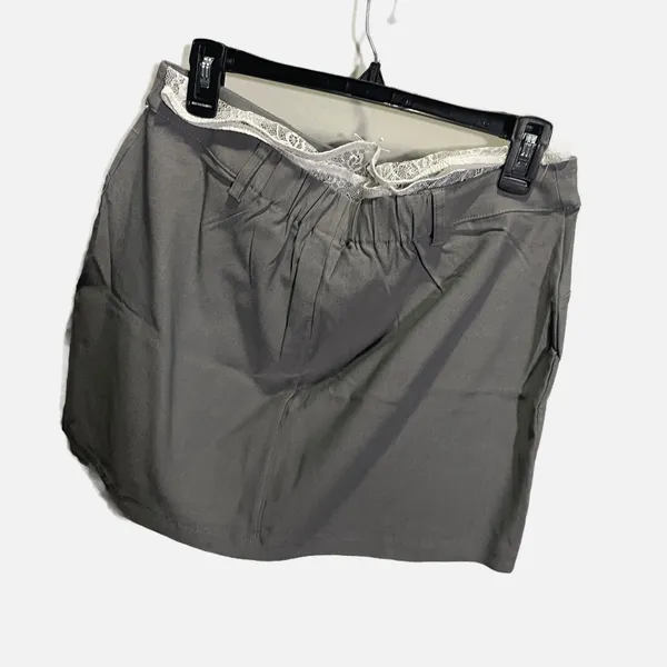 Wild Fable Gray Lace Trim Mini Skirt Women‎ Medium NEW Nylon Y2K 90s - Image 4