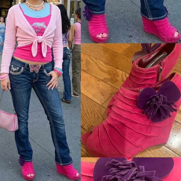 DEADSTOCK Y2K BABYDOLL OPEN-TOE WEDGES – TOTAL BRATZ DOLL VIBES size 7 - Image 2