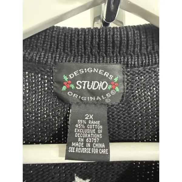 Vtg Designer Originals Studio Santa Ugly Sweater Vest 90’s Christmas Size 2X - Image 12